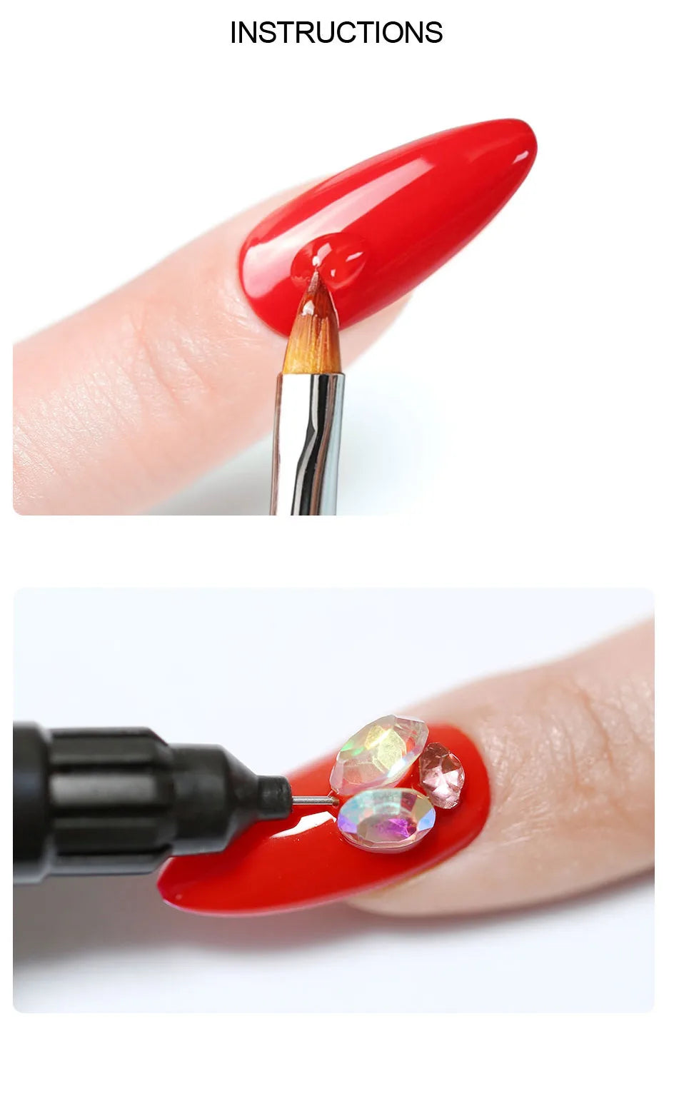 No Wipe Strong Nail Glue Rhinestone Nail Gel Adhesive For DIY Nail Art Gems Jewelry False Nails Extension Glue Stick The Drill