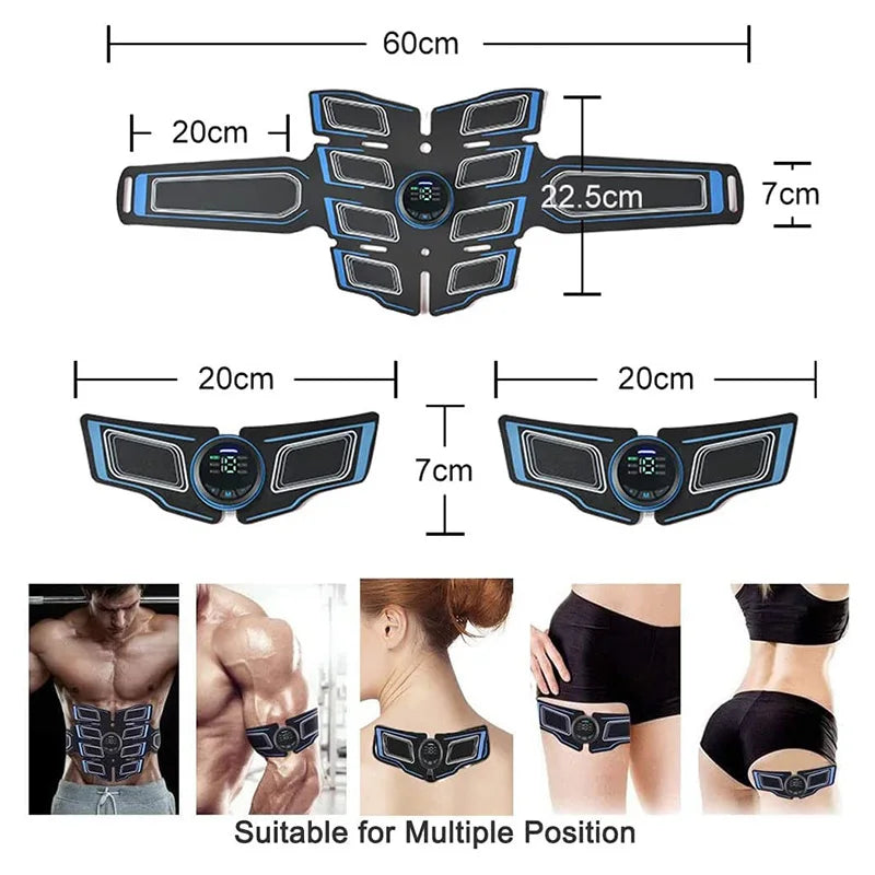 EMS Muscle Stimulator Abs Trainer Abdominal Muscle Toner Massage Toning Belt Body Slim Weight Loss Fitness Massager Rechargeable
