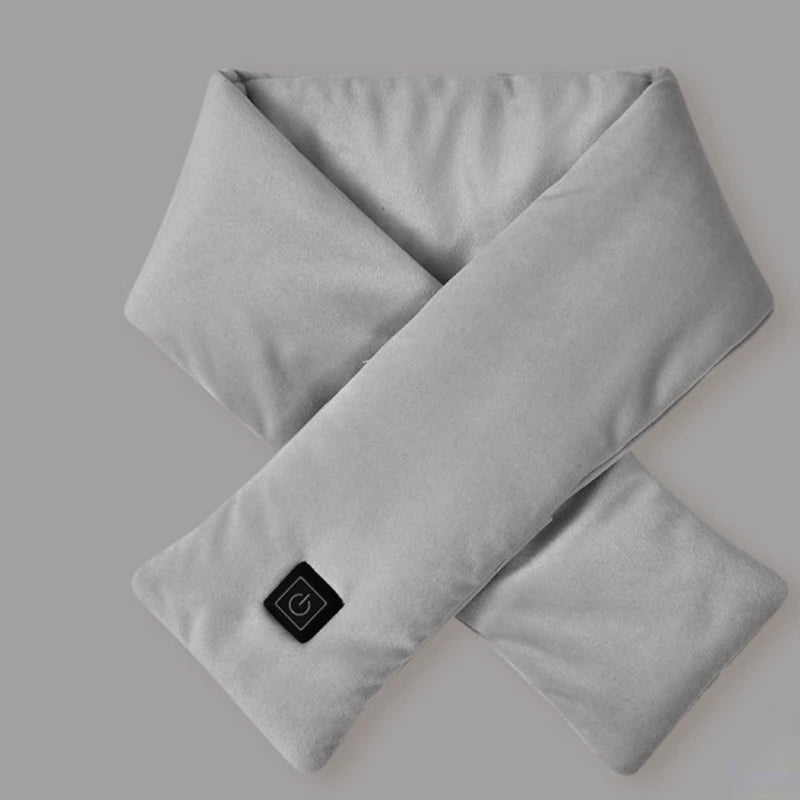 USB Women Men Heating Scarf Temperature Scarf 3 Gears Wrap Fleece Washable Electric Neck Warmer Not Inclound Battery for Camping