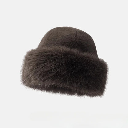 2024 Winter Plush Ear Protection Cap Windproof Keep Warm Headgear Fluffy Fur Fisherman Hat for Women Fashion Female Hat Gifts