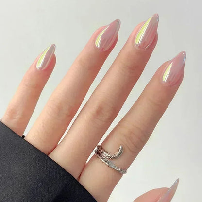 24pcs/Box Long Coffin False Nails Art Rose with Glue Wearable Nude Pink White Color Jelly Nails Tips Full Cover Press on Nails