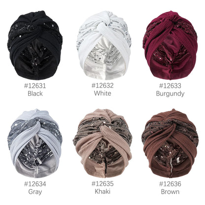 Bonnet For Women Cap Turban Folded Bud Exquisite Headscarf Casual Comfortable Fashion Versatile Warm Cross Hat Edge Wrinkle Lace