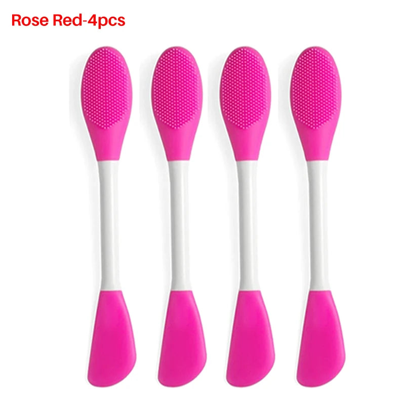 8/4/2pcs Face Brush Set Silicone Facial Mask Applicator Double-head Lotion Spatula Blackhead Face Lip Exfoliator Skin Care Tools