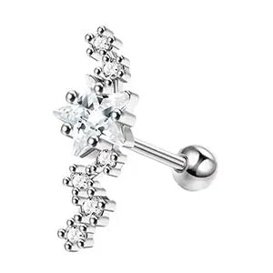Drperfect Stainless Steel Stud Earrings for Women Men Star Moon Snake Cartilage Screw Back Earring Helix Piercing Jewelry