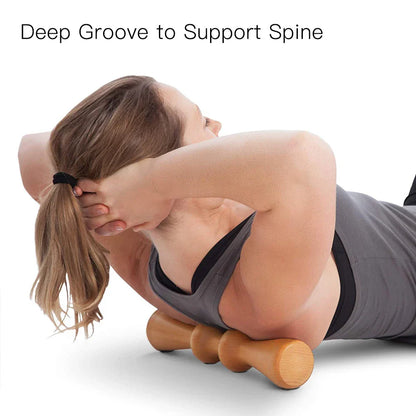 Body Back Wood Back Roller, Spine Stretcher & Aligner, Ma Roller, Back Cracker for Back & Muscle Recovery, Manual Back Massager