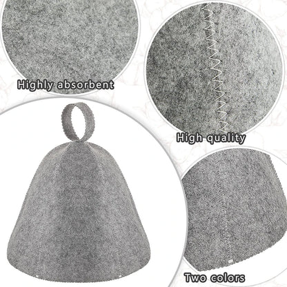 Thicken Wool Felt Shower Cap Hair Turban Quickly Towel Drying Hats Felt Sauna Hat Men Dry Sauna Cap for Man XYM005