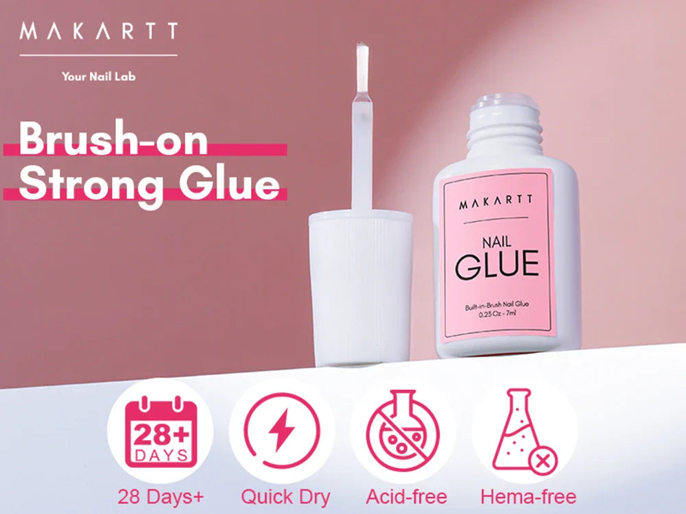 Makartt Nail Gel Glue for Press On Nails Soft Acrylic Gel Nail Tips Fake Nails,Super Strong Glue Easy to Control No Lamp Needed