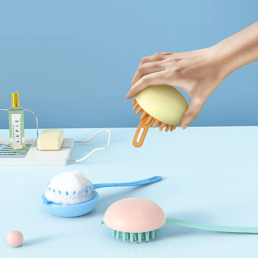 1Pc Salon Grade Manual Silicone Scalp Shampoo Massage Brush Washing Shower Hair Massager Clean Brush Hair Cleaning Brush Comb
