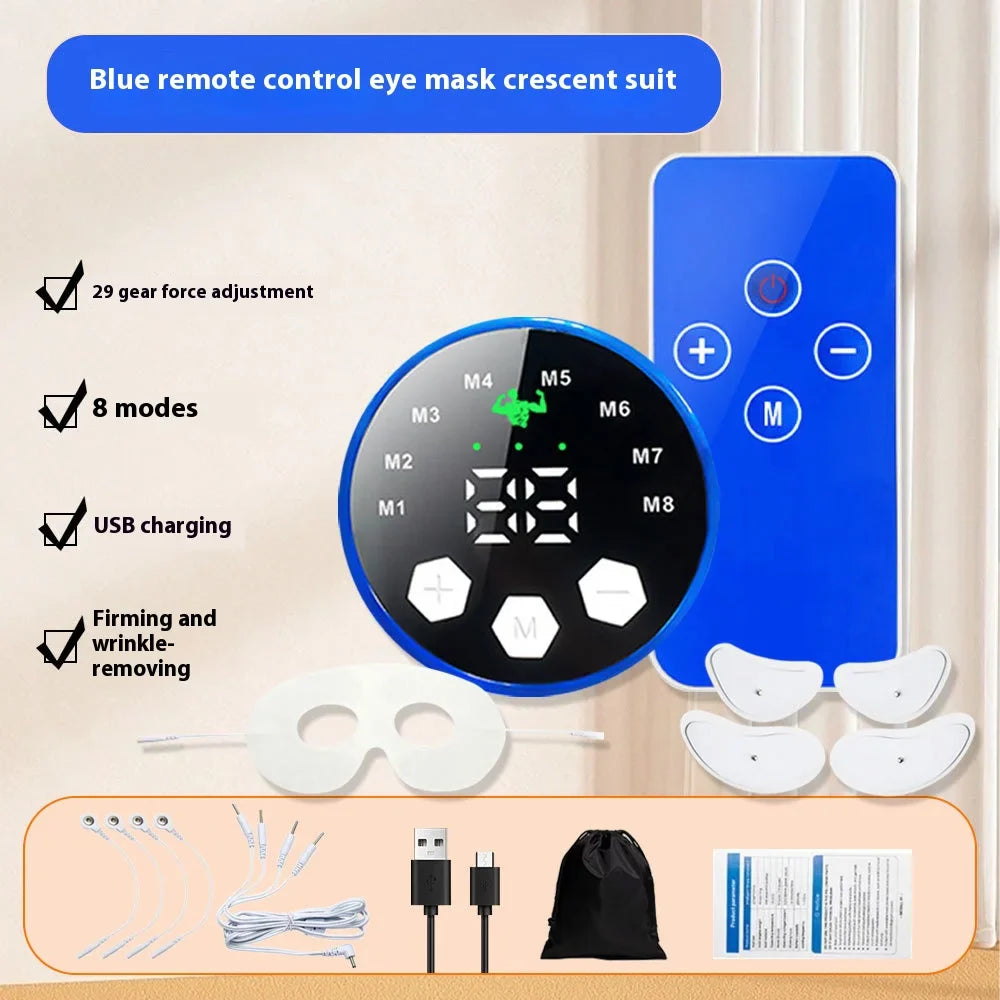 EMS Facial Massager with Low-Frequency Pulse - Rechargeable V-Shape Firming & Contouring Device for Eye Care and Face Lifting