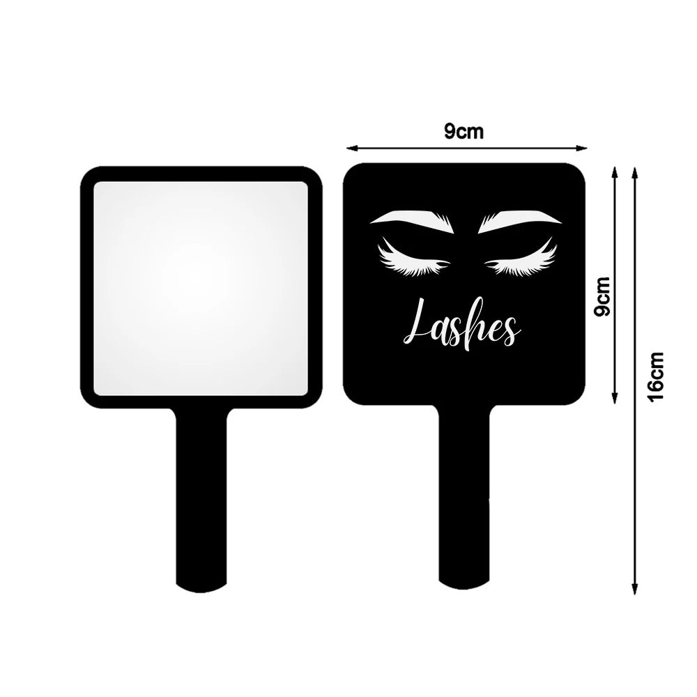 1 Pc Eyelash Extension Mirror Pink/Black/White Small 9x9cm Square Shape Portable Lash Artist Handheld Mirror Salon Accessories