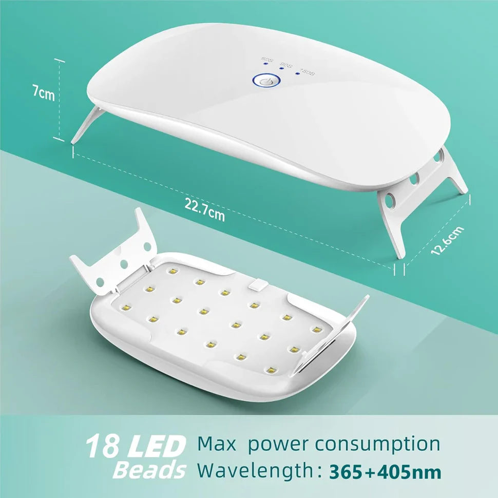 Rechargeable Mini UV LED Nail Lamp Sun UV Nail Dryer,Portable High Power UV Light Lamp for Curing UV Resin Mold,24W