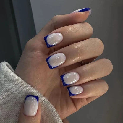 Yellow French Fashion Wearable Nail Art Summer Simple Short Almond Fake Nails Detachable Finished False Nails Press on Nails