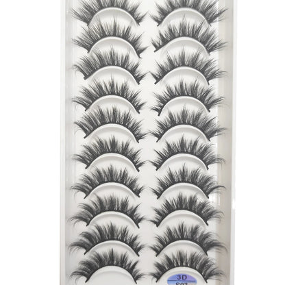 20 Style 10 Pairs Natural 3d Mink Lashes Soft False Eyelashes Cross Messy Dense Eye Lashes Extension Makeup Faux Cils Maquillaje