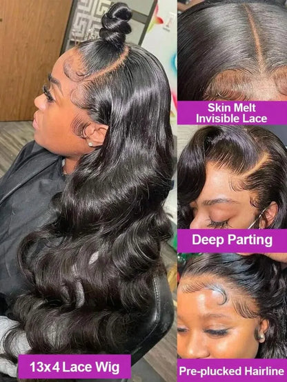 30 40 Inch Body Wave Wigs 13x6 Hd Lace Frontal Wig Brazilian Human Hair Lace Front Wig Pre Plucked Human Hair Wigs For Women