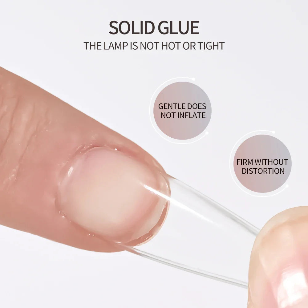 5ML Solid Gel For False Nails Bubble-free Transparent Solid Strong Glue Stick Nails Tips/Gems Long-lasting Solid Nail Patch Gel