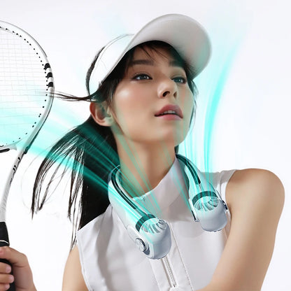 New Portable Neck Fan Mini Air Conditioner Rechargeable Bladeless Neck Fan With 45° Adjustable Wind Directions for Outdoor