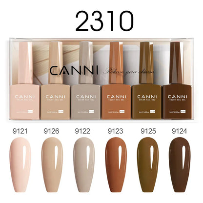 CANNI Nail Gel Polish Set HEMA TPO FREE Jelly Nude Color Rubber Base UV Construction Gel Semi Permanent Soak off UV LED Gel Nail