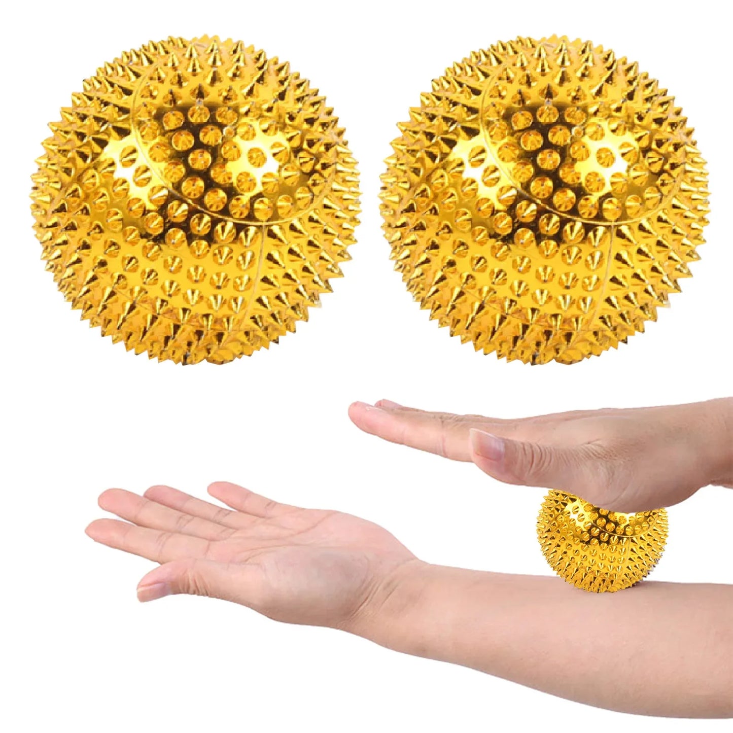 2PCS Massage Balls trigger point with needles-Acupressure Active Massager Spiky Hard Massaging Tool for physiotherapy Hand Foot