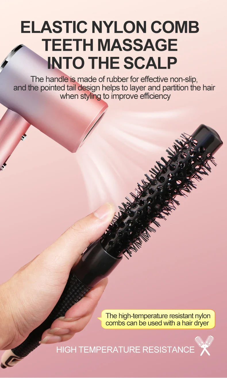 Wholesale High Quality Custom Logo Soft nylon Brush for Salon and home Roll Round Brush Set for Beauty Salon Blower
