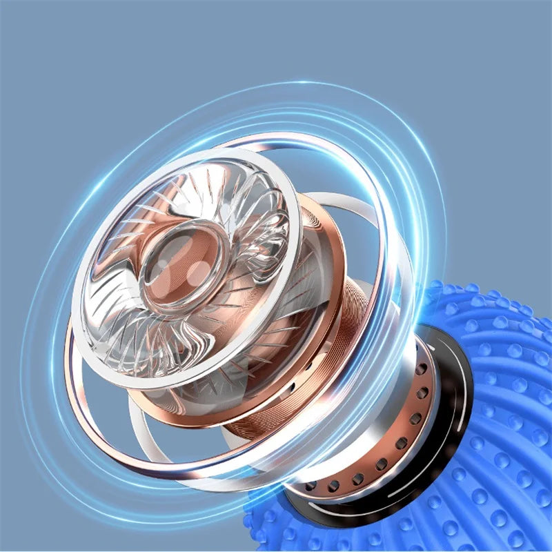 Electric Fascia Fitness Roller Peanut Ball Vibration Massage Shoulder Neck Waist Leg Muscles Relaxation Connect Bluetooth Music