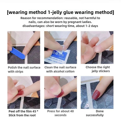 10Pcs Cat Eye Handmade Press on Nails Candy Color Fake Nails Summer Cute Wearable Stick-on Nails Full Cover False Nail Tools