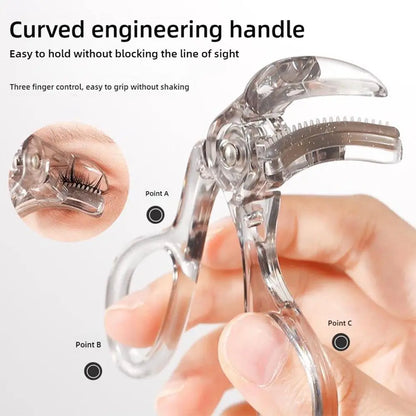 Professional Eyelash Curler Frameless One-clip Curling Comb Tooth Eyelash Curler with Refill Pad Long-lasting Shaping Lash Tools