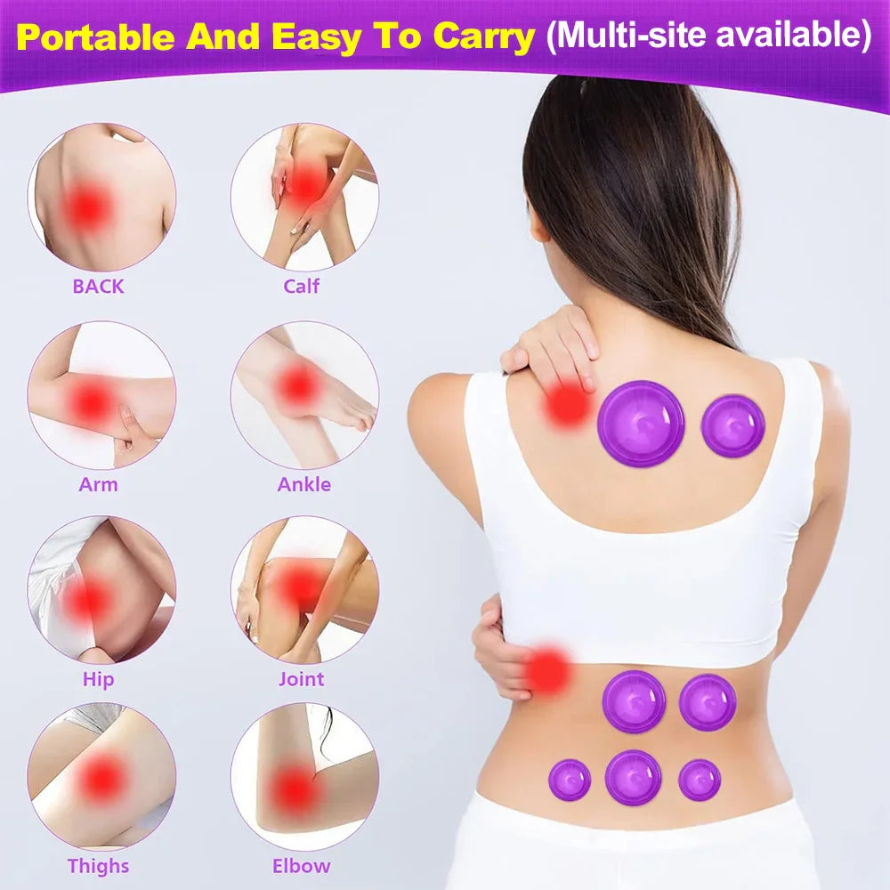 4Pcs Silicone Cupping Set Suction cups Vacuum Suction Jars Therapy Slimming Body Face Massage Cupping Anti Cellulite Weight Loss