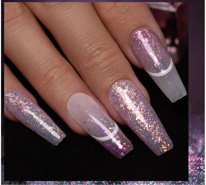 BOZLIN 5ml Sparkling Chameleon Mica Shell Gel Polish Colorful Sequins Manicure Semi Permanent Soak Off Nail Art Gel Varnish