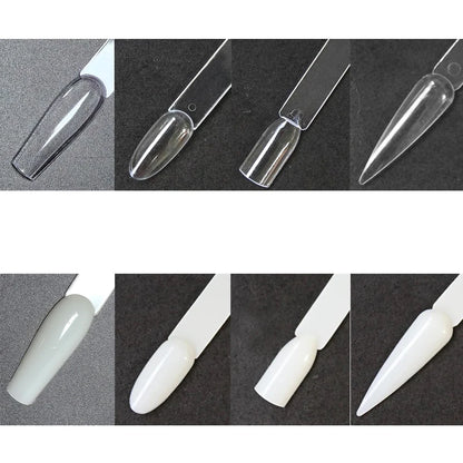 Nail Display Sticks Nail Swatch False Nail Tips Nail Gel Polish Practice Clear Natural Colors Display Board for Nail Art Tools
