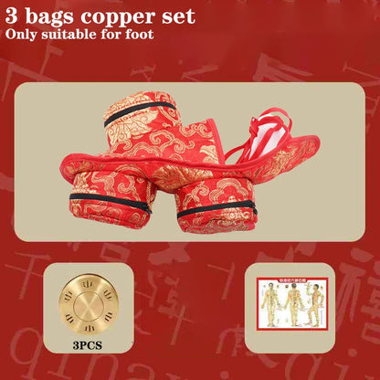 Red Embroidery Moxibustion Bag Moxa Burner Acupuncture Heating Therapy Warm Uterus Chinese medicines Massage Gun Body Massager