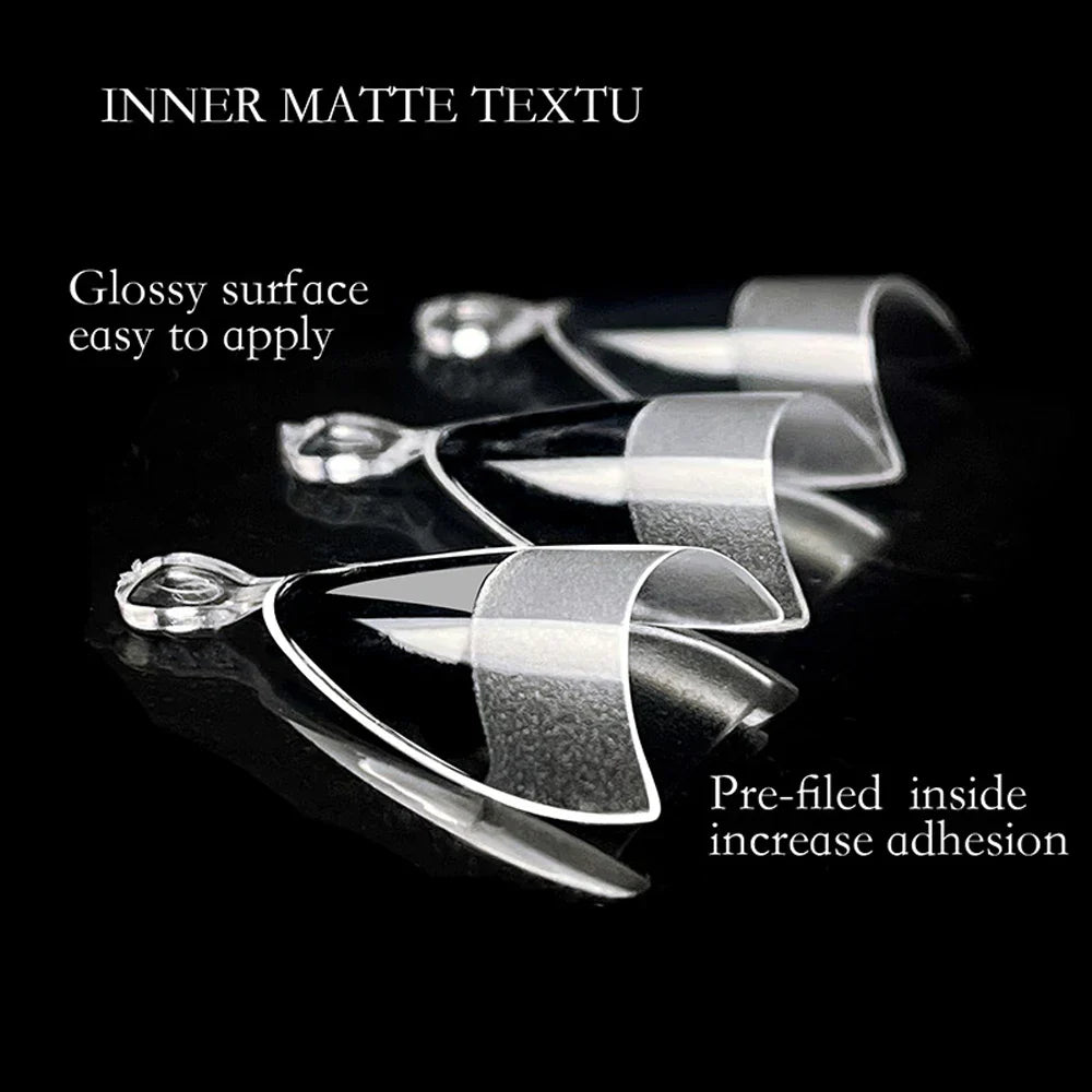 120PC Extra Short Square Nail Tips Soft Gel Full Cover Half Matte False Nails Clear Pre-Shaped Press On Nails Extension Tips 12S
