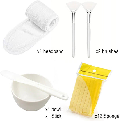 Facial Brush Mask Bowl Spoon Set Mask Brushes DIY Beauty Tools Cream Mud Film Adjusting Mixing Tool Skin Care Makeup Supplies