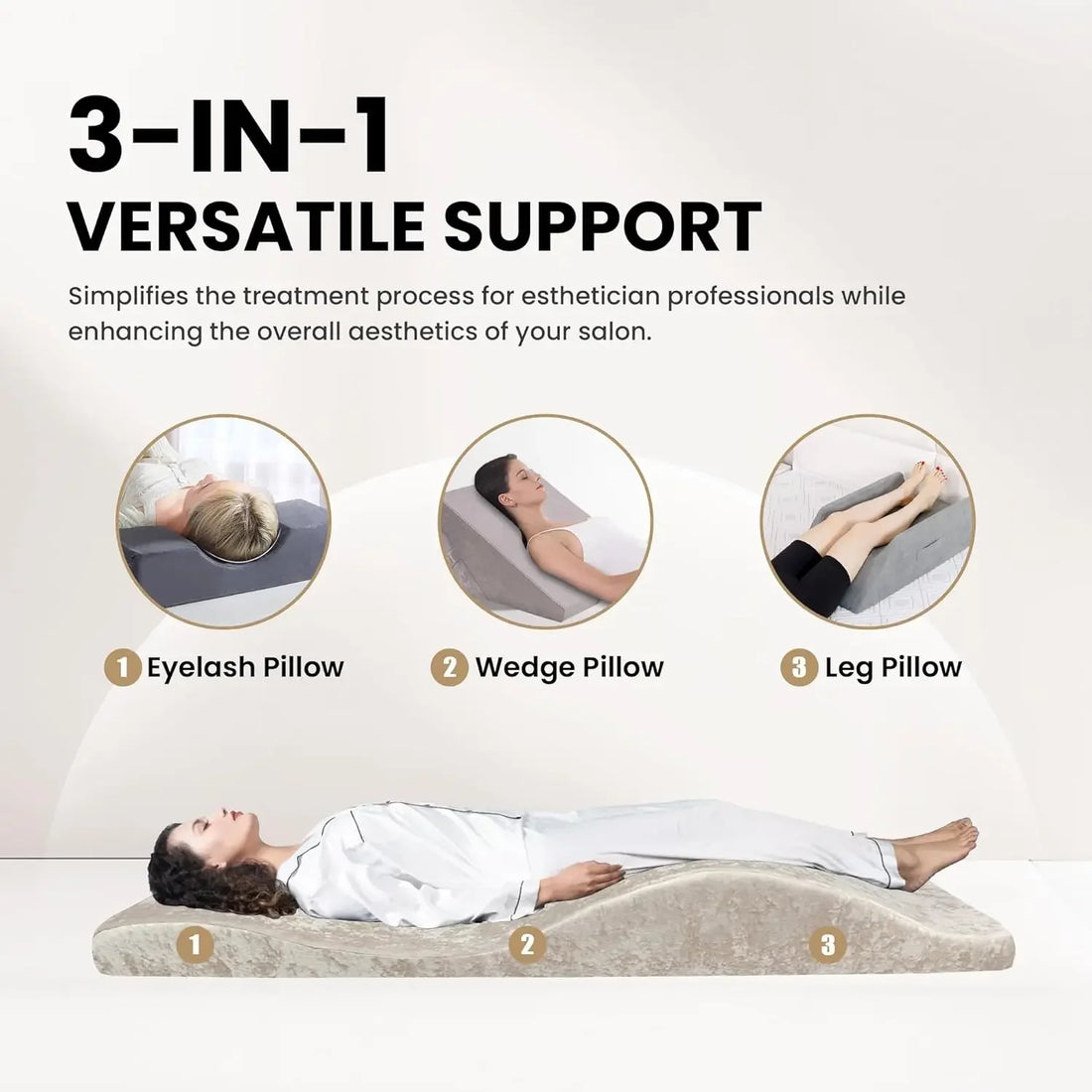 Lash Bed Foam Topper, Massage Table High-Density Foam Mattress Topper, Ergonomic Curved Lash Bed Cushion for Beauty Salon