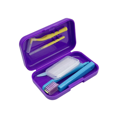1 Box Dental Cleaning Care Kits Portable Travel Oral Teeth Cleaning Set Detachable Toothbrush Interdental Brush Storage Case