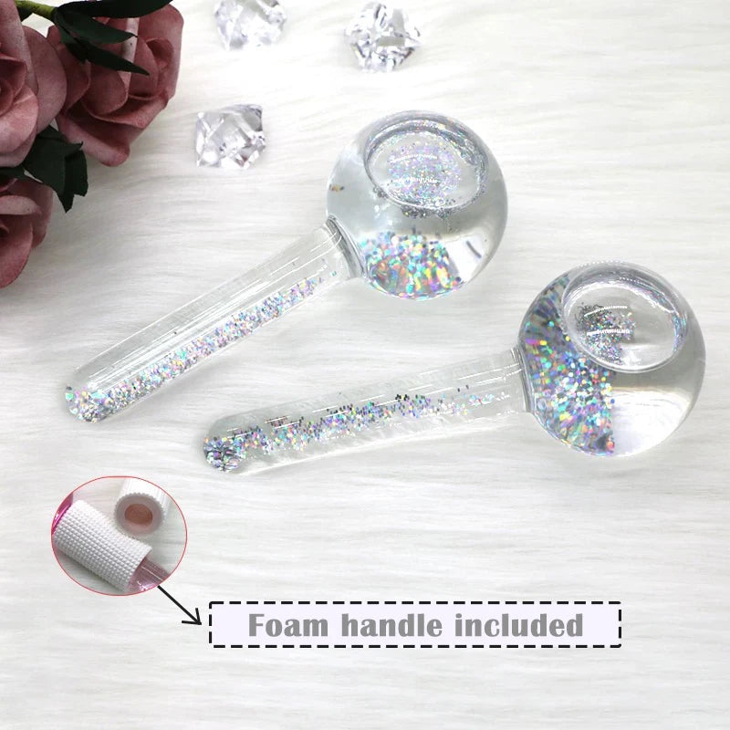2 PCS Facial Ice Ball Mold - Reusable Cryo Globes for Skin Tightening Reduce Puffiness Dark Circles Cold Therapy Tools for Face
