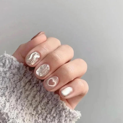 10Pcs Cat Eye Handmade Press on Nails Pink Fake Nails Wearable Stick-on Nails False Nail 네일팁 Uñas Postizas Накладные Ногти