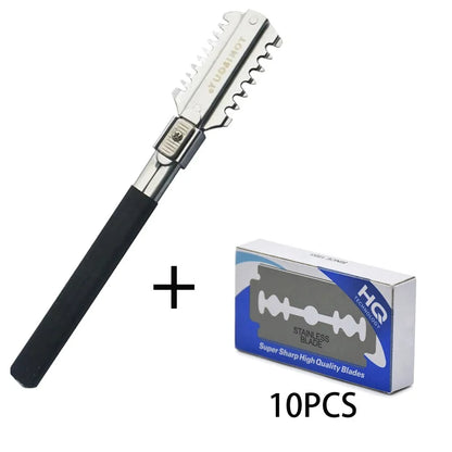 Salon Hairdressing Professional Double-Edge Razor Blades Manual Razor Comb Barber Cutting Thinning Haircutter Styling Tools