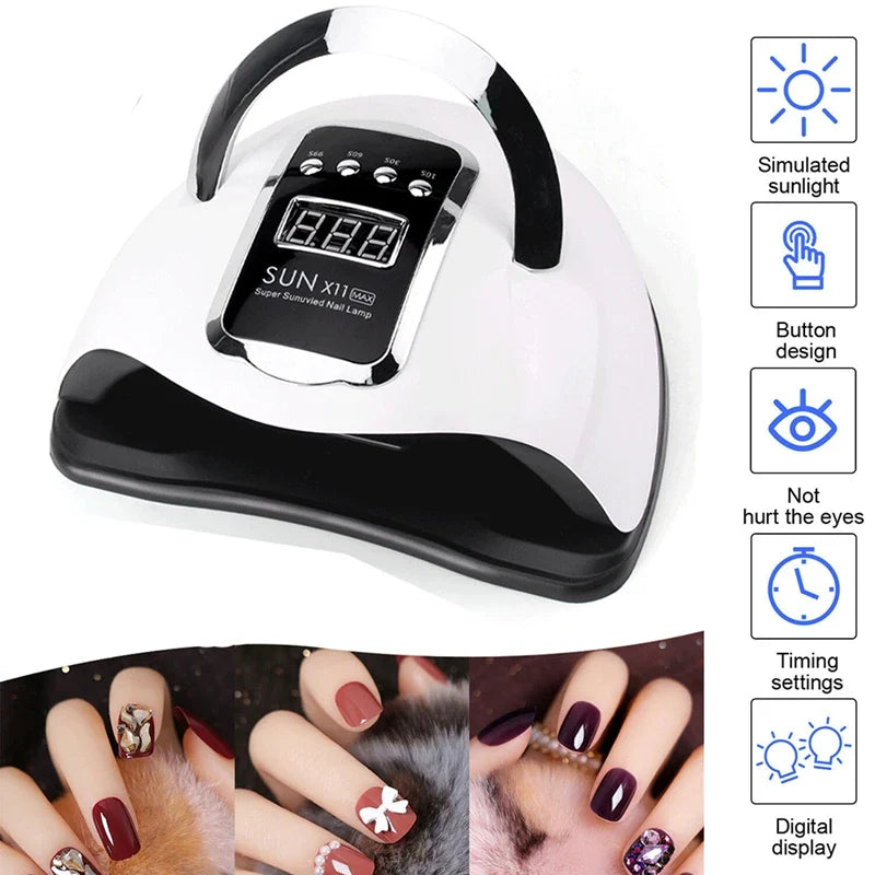 280w UV Lamp For Nails 66LEDs Nail Lamp Dryer With 4Timer Gel Polish Drying Lamp Smart Sensor Gel Lamps Professional Nail Tools