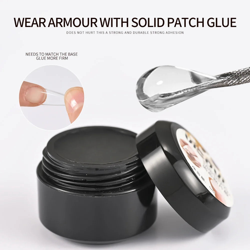 5ML Solid Gel For False Nails Bubble-free Transparent Solid Strong Glue Stick Nails Tips/Gems Long-lasting Solid Nail Patch Gel