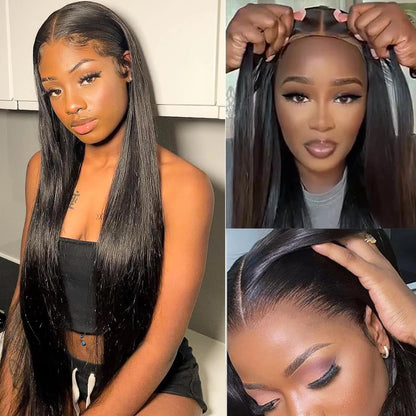 Straight Pre Cut Glueless Wig 100% Human Hair Ready To Wear And Go Pre Plucked HD Lace Wigs Real Human Hair For Women Brazilian