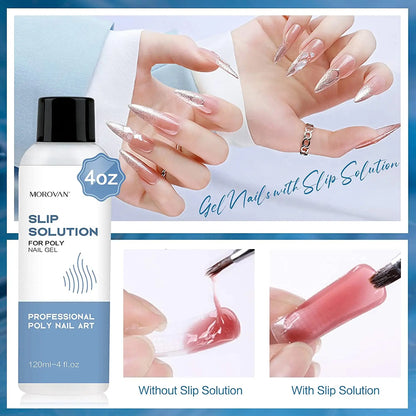 75/120/240ml Gel for Extension Anti-stick Gel Nail Polish Brush Bottle Cap as  Liquid Cup Fake Nails Slip Solution DIY Art Tools