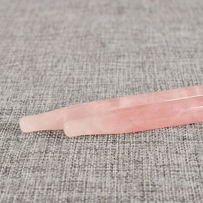 2Pcs Massage Eye Sticker Natural Rose Quartz Face Body Crystal Mineral Stone Massager Health Skin Care Gua Sha Tool Lifting Wand