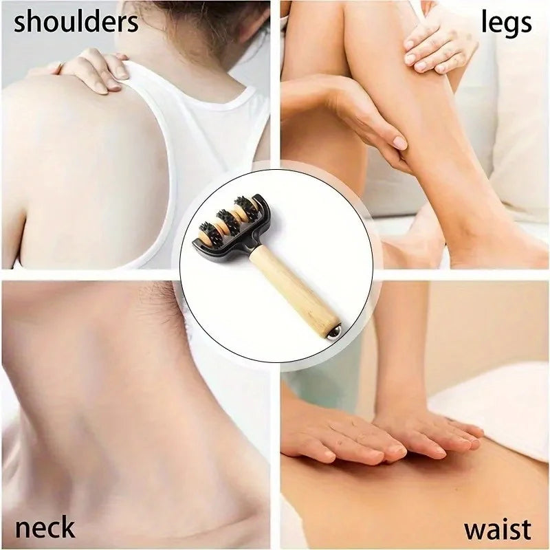 1PC T-Shaped Massage Roller - Multifunctional Deep Tissue Massager for Face, Legs, Abdomen & Body, Portable for Travel/Home