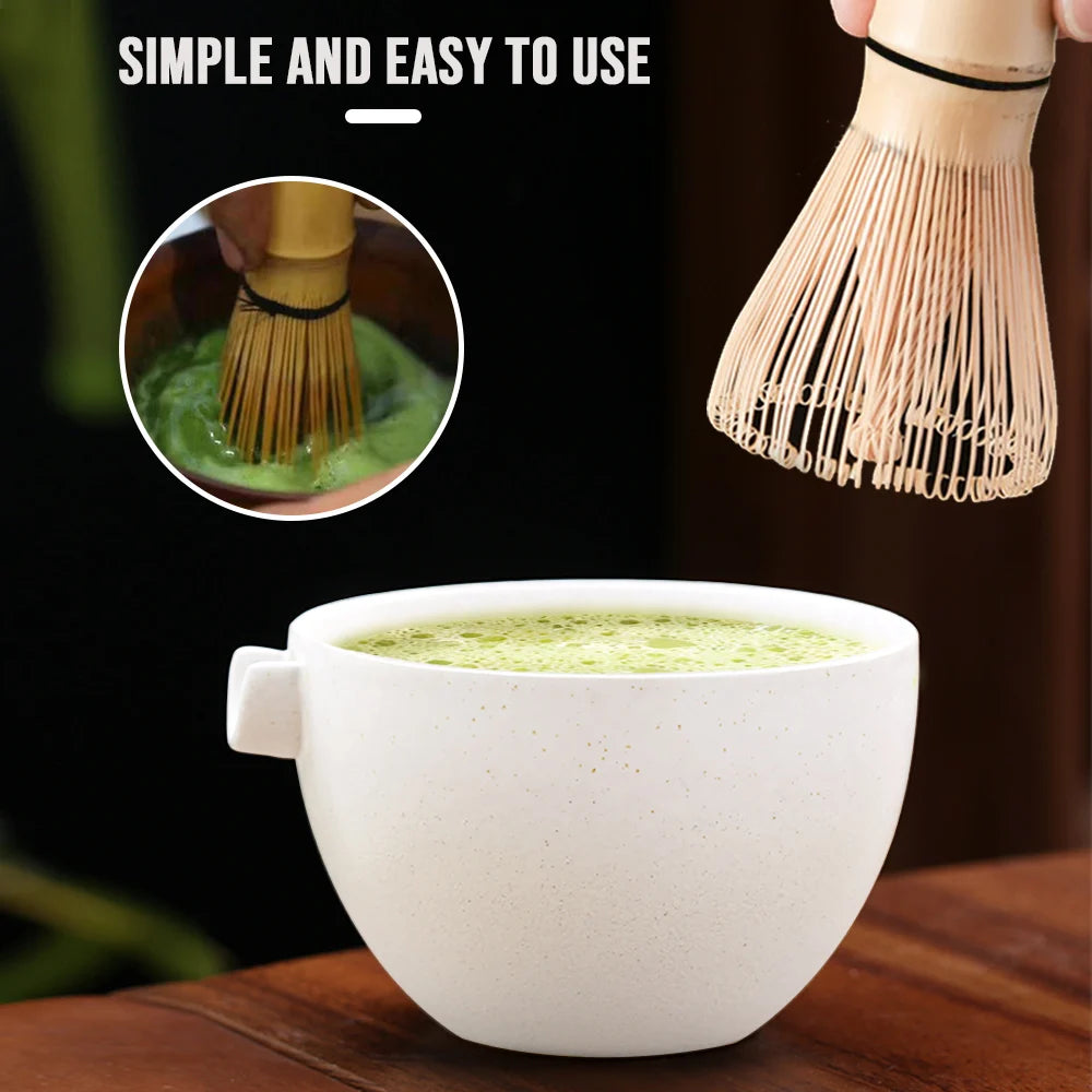 9PCS Japanese Matcha Set - Ceramic Bowl Bamboo Whisk Teaspoon Tea Strainer And Essential Tea Making Tools & Accessories