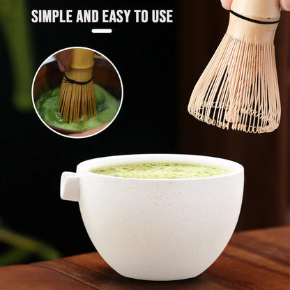 9PCS Japanese Matcha Set - Ceramic Bowl Bamboo Whisk Teaspoon Tea Strainer And Essential Tea Making Tools & Accessories