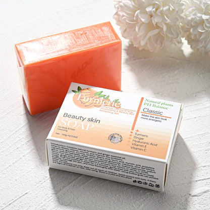 HZ Turmeric Kojic Acid Glutathione Essential Oil Cleansing Soap Deep Cleaning Handmade Soap Bath Soap