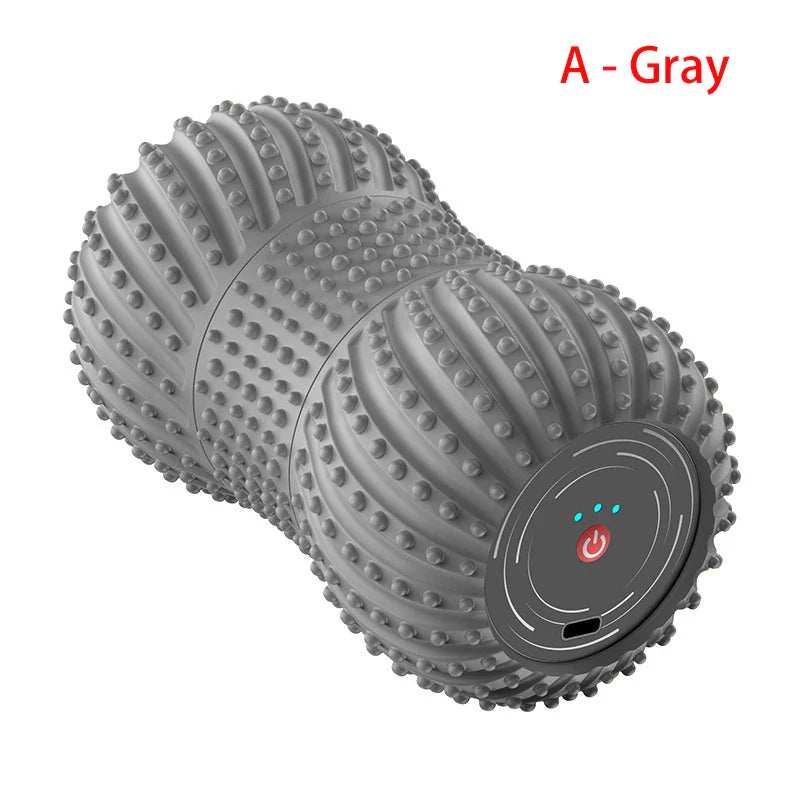 Electric Fascia Fitness Roller Peanut Ball Vibration Massage Shoulder Neck Waist Leg Muscles Relaxation Connect Bluetooth Music
