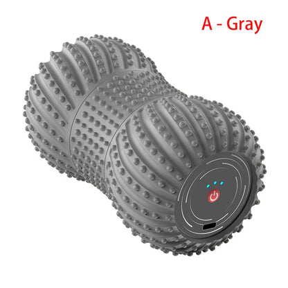 Electric Fascia Fitness Roller Peanut Ball Vibration Massage Shoulder Neck Waist Leg Muscles Relaxation Connect Bluetooth Music