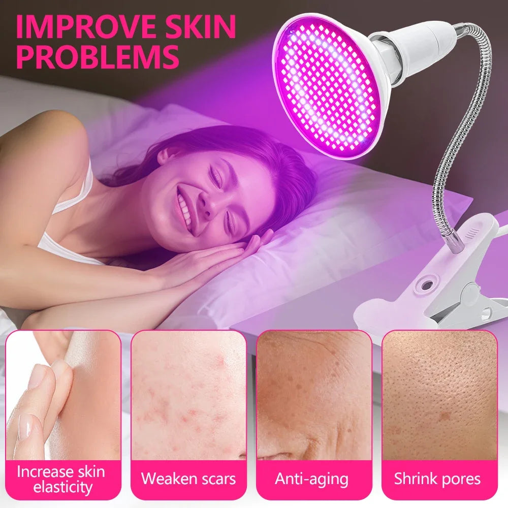 Facial Photon Beauty Mask 200 LED Beads Blue & Red Light Photon Skin Rejuvenation Anti Wrinkle Anti Acne Facial Beauty Skin Care