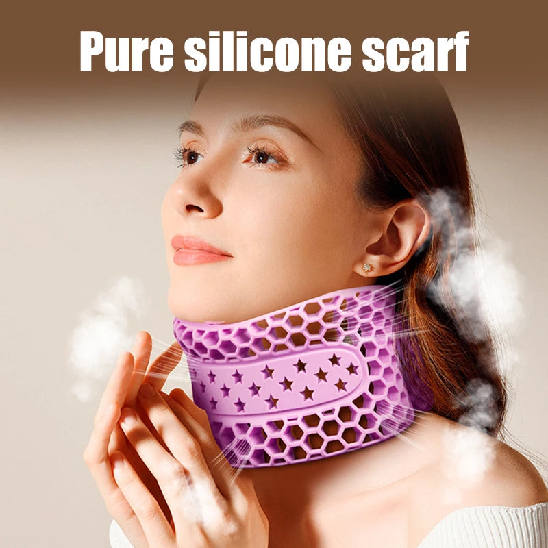 Soft Silicone Breathable Neck Brace Anti Bowing Scarf Neck Support Adjustable Braces For Home School Office Travel